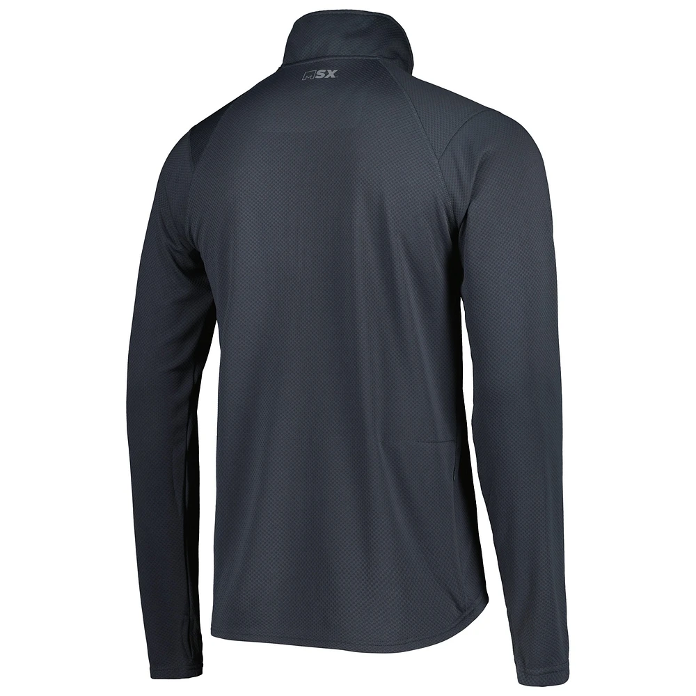 Men's MSX by Michael Strahan Charcoal Miami Dolphins Half-Zip Pullover