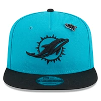 Men's New Era Aqua/Black Miami Dolphins 2024 Inspire Change A-Frame 9FIFTY Snapback Hat