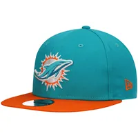 Men's New Era Aqua Miami Dolphins Throwback 9FIFTY Adjustable Snapback Hat