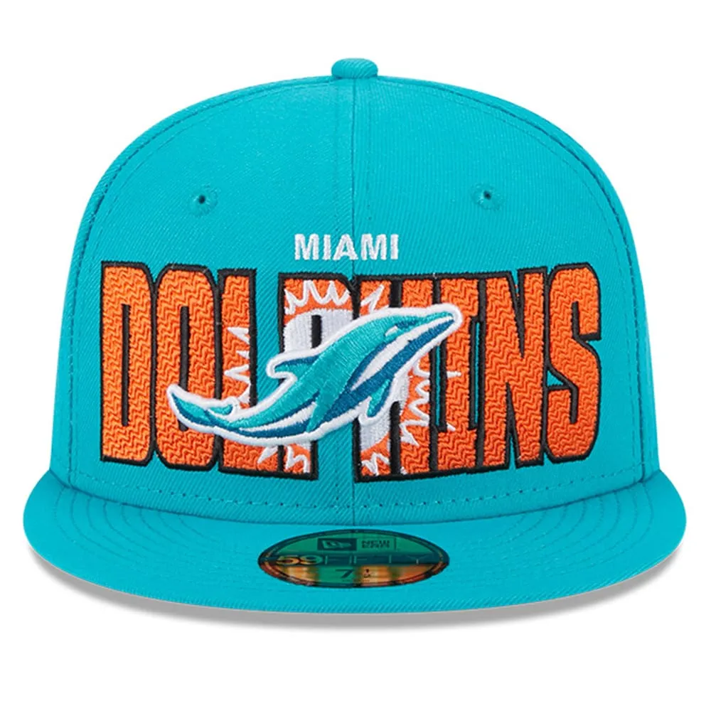 Miami Dolphins NFL TEAM-BASIC Aqua Fitted Hat by New Era