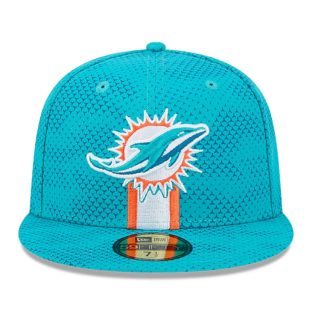 Casquette ajustée New Era Aqua Miami Dolphins 2024 Sideline 59FIFTY pour hommes