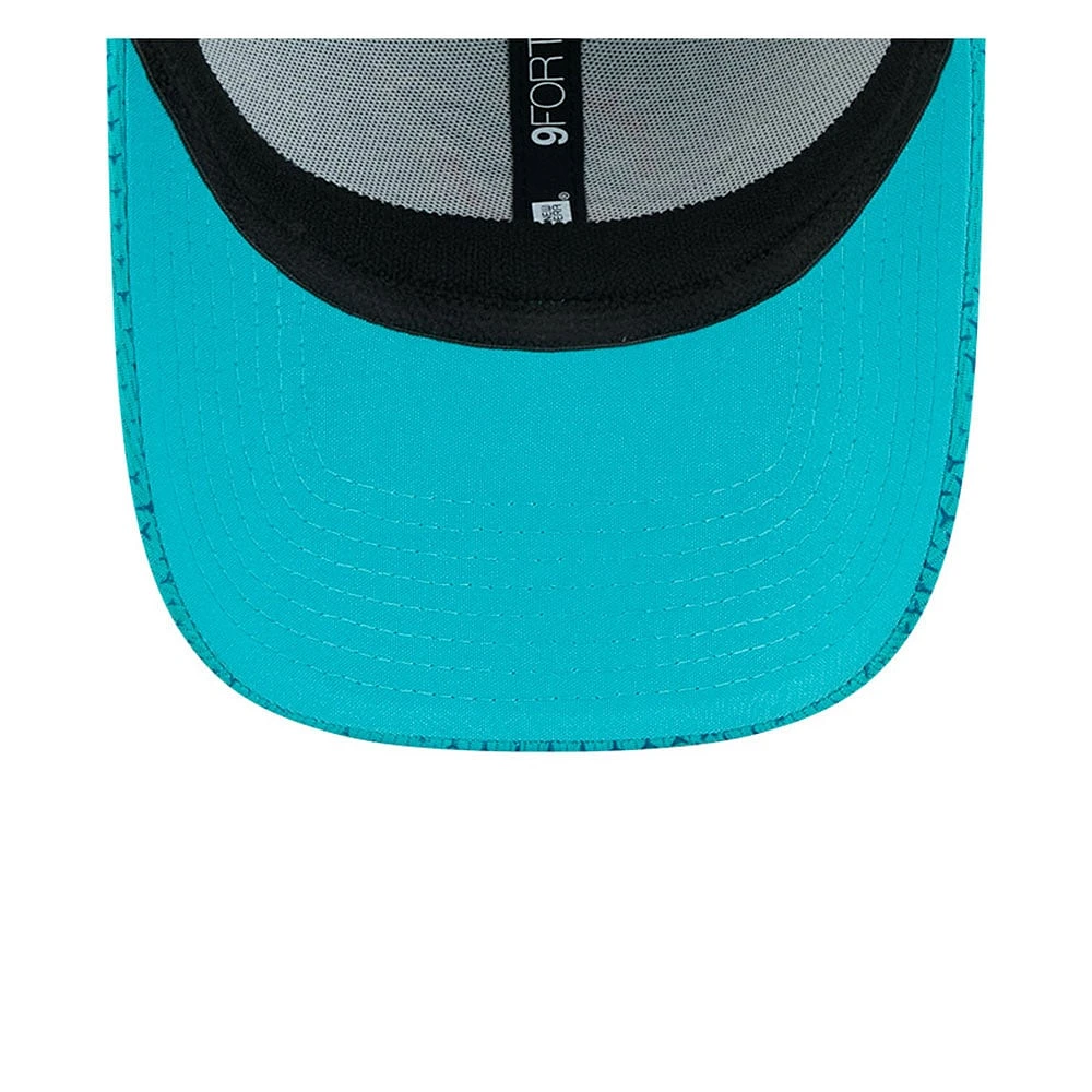 Casquette extensible à bouton-pression New Era Aqua Miami Dolphins 2024 Sideline 9FORTY pour hommes