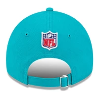 Casquette réglable Aqua Miami Dolphins 2024 Sideline 9TWENTY New Era pour hommes