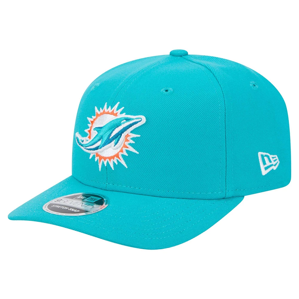 Casquette extensible à boutons-pression 9SEVENTY Miami Dolphins New Era Aqua pour homme