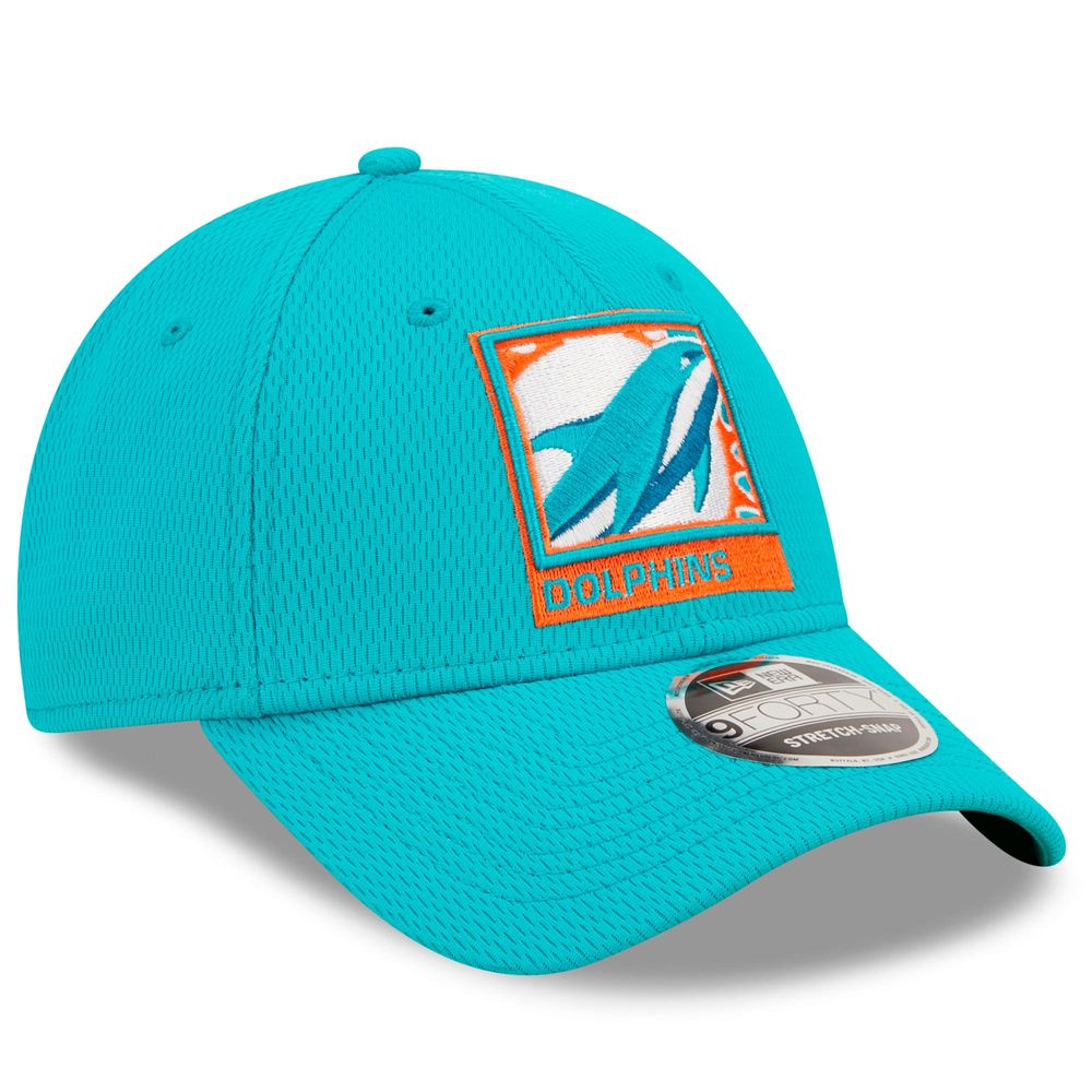 Men's Miami Dolphins New Era Aqua Logo Bucket Hat