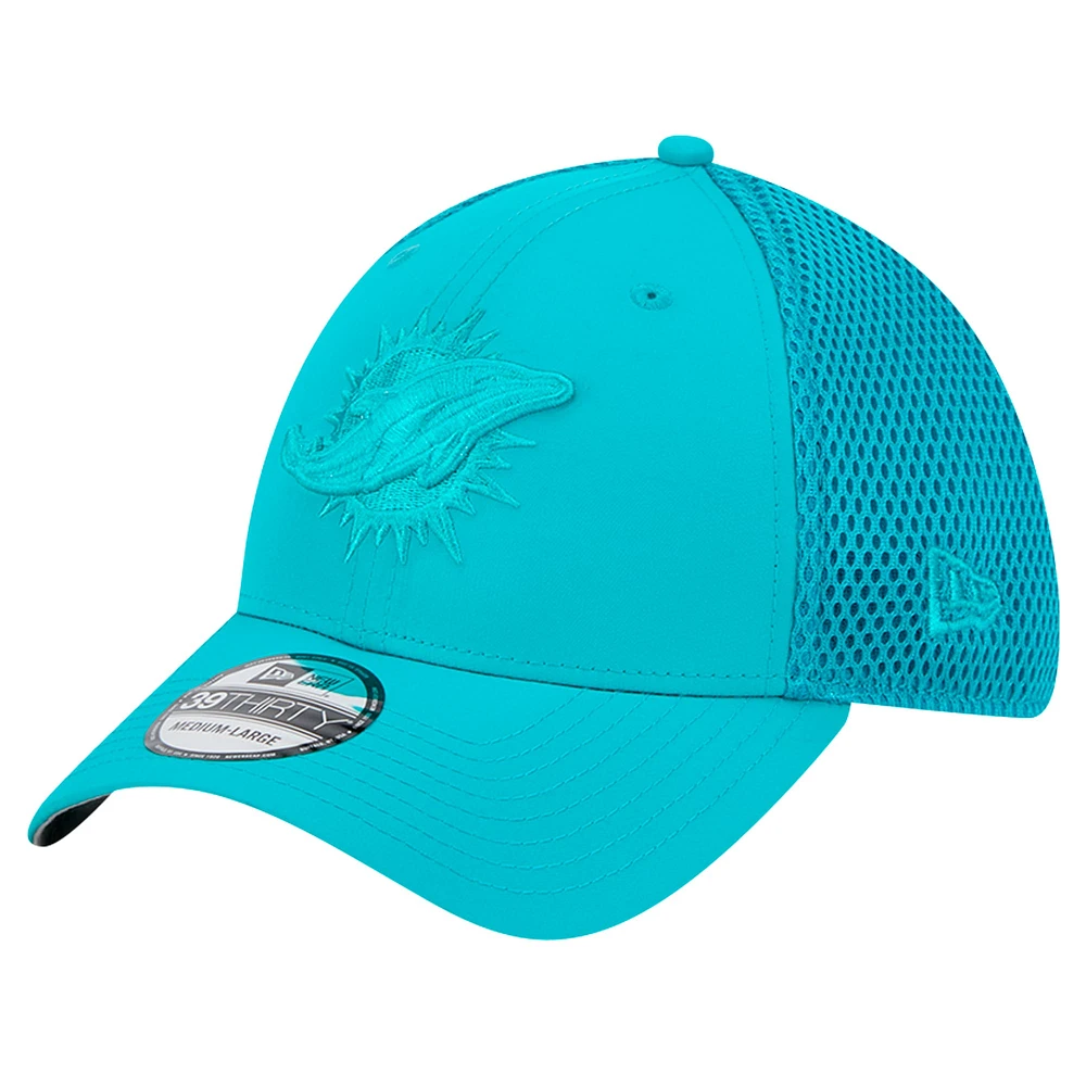 Men's New Era Aqua Miami Dolphins Active Team Tone 39THIRTY Flex Hat