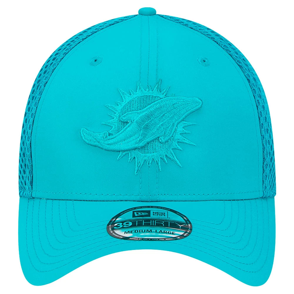 Men's New Era Aqua Miami Dolphins Active Team Tone 39THIRTY Flex Hat