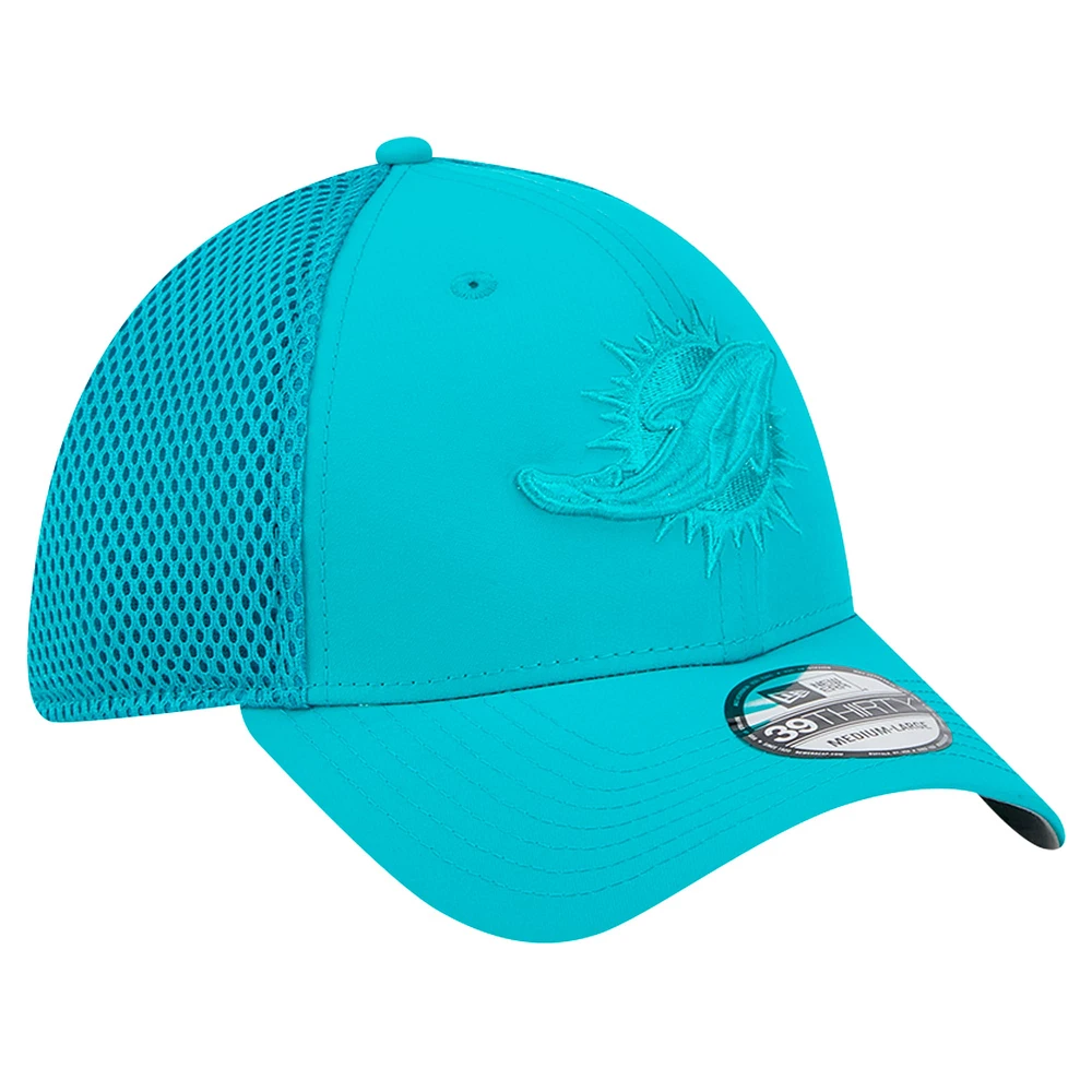 Men's New Era Aqua Miami Dolphins Active Team Tone 39THIRTY Flex Hat