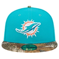 Men's New Era Aqua Miami Dolphins Active Two-Tone Camo 59FIFTY Fitted Hat