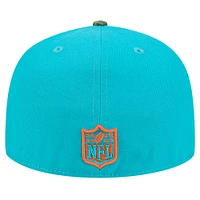 Men's New Era Aqua Miami Dolphins Active Two-Tone Camo 59FIFTY Fitted Hat