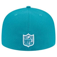 Men's New Era Aqua Miami Dolphins Checkered 59FIFTY Fitted Hat