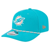 Casquette extensible à boutons-pression New Era Aqua Miami Dolphins Gameday Multi Rope 9SEVENTY pour homme