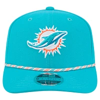 Casquette extensible à boutons-pression New Era Aqua Miami Dolphins Gameday Multi Rope 9SEVENTY pour homme