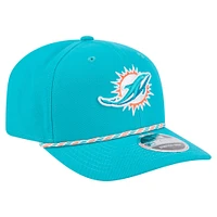 Casquette extensible à boutons-pression New Era Aqua Miami Dolphins Gameday Multi Rope 9SEVENTY pour homme