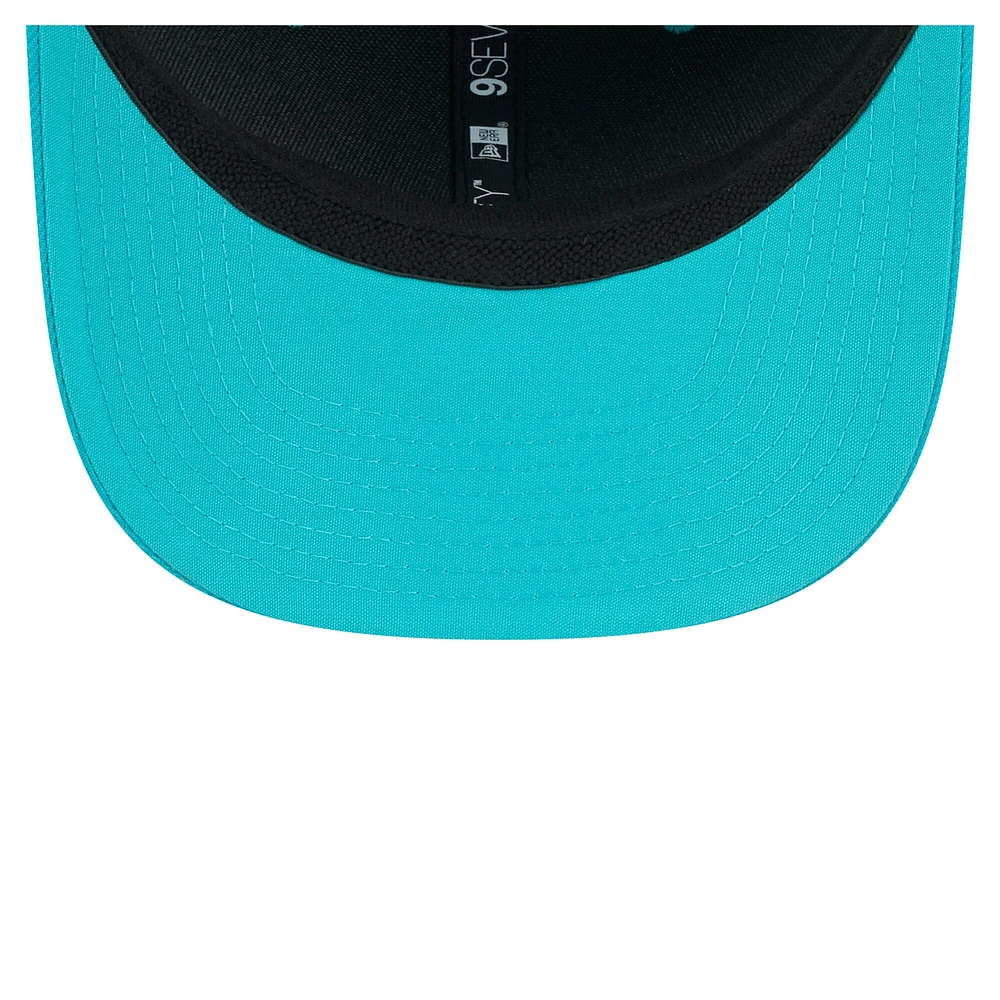 Casquette extensible à boutons-pression New Era Aqua Miami Dolphins Gameday Multi Rope 9SEVENTY pour homme