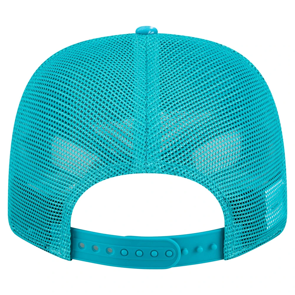 Casquette ajustable Hula Trucker 9SEVENTY Aqua Miami Dolphins pour homme de New Era