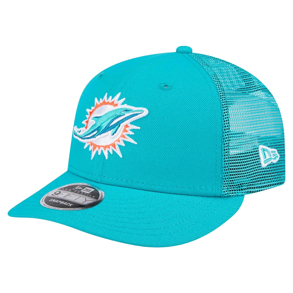 Men's New Era Aqua Miami Dolphins Low Profile 9FIFTY Snapback Hat