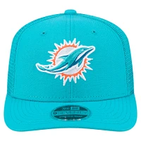 Casquette New Era Aqua Miami Dolphins Main Trucker 9SEVENTY extensible à boutons-pression pour homme