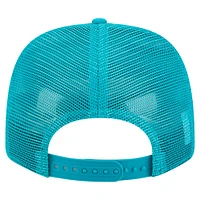 Casquette New Era Aqua Miami Dolphins Main Trucker 9SEVENTY extensible à boutons-pression pour homme