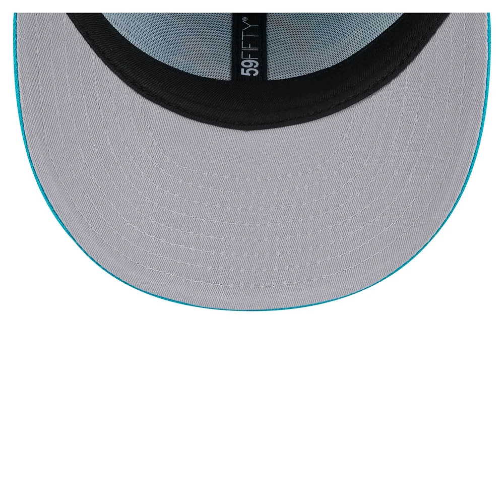 Men's New Era Aqua Miami Dolphins Omaha Low Profile 59FIFTY Fitted Hat