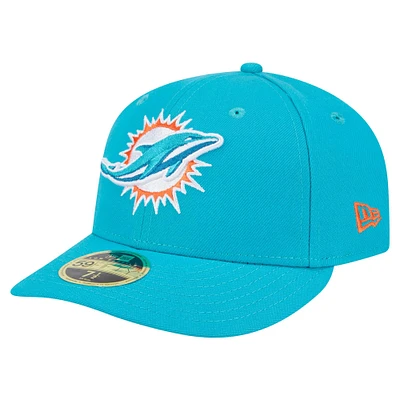 Casquette ajustée à profil bas 59FIFTY des Dolphins de Miami Omaha New Era pour homme