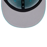 Men's New Era Aqua Miami Dolphins  Script Sided 59FIFTY Fitted Hat