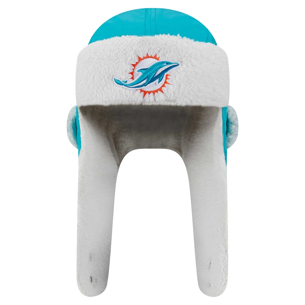 Men's New Era Aqua Miami Dolphins Sherpa Trapper Hat