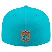 Casquette ajustée New Era Aqua Miami Dolphins State Stitch 59FIFTY pour homme