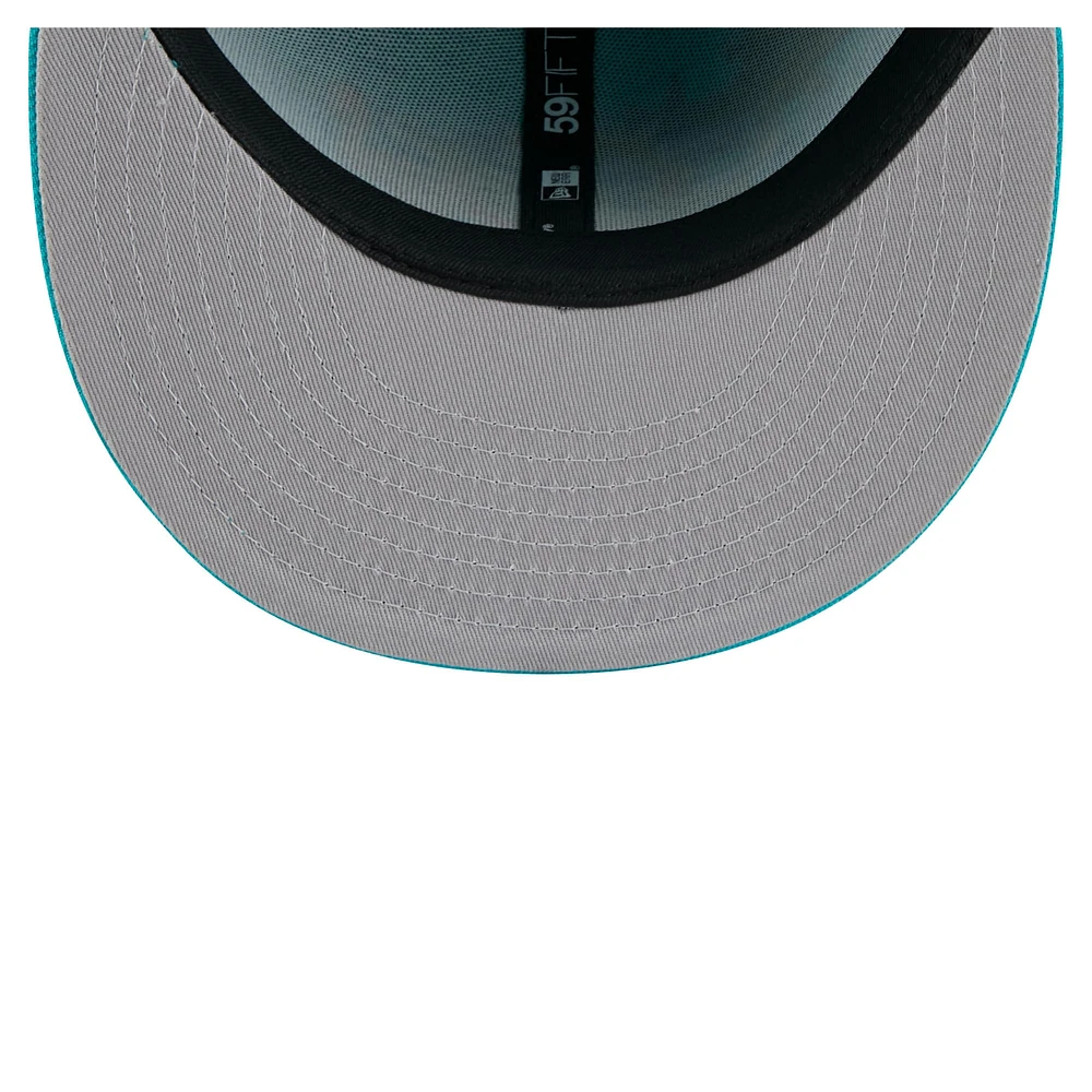 Casquette ajustée New Era Aqua Miami Dolphins State Stitch 59FIFTY pour homme