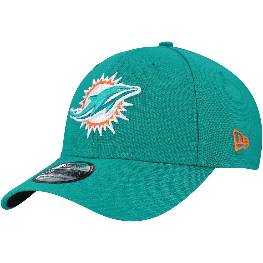 New Era Aqua Miami Dolphins Team Classic Throwback 39THIRTY Casquette Flex pour homme