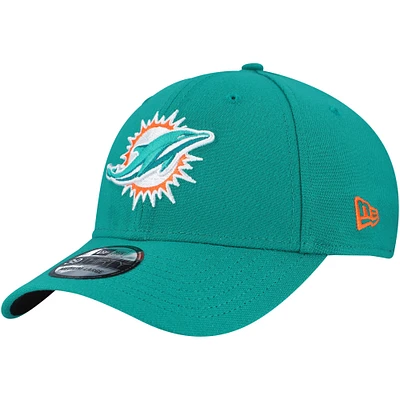 Men's New Era Aqua Miami Dolphins Team Classic Throwback 39THIRTY Flex Hat