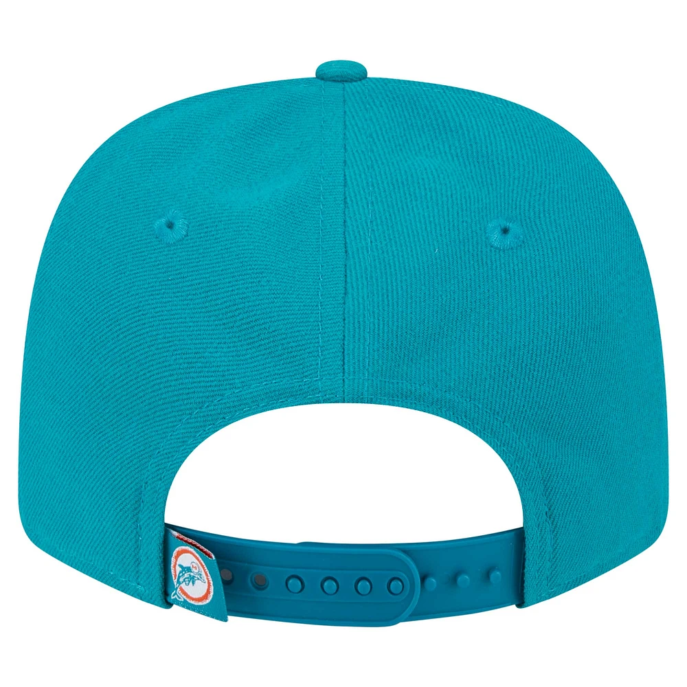 Men's New Era Aqua Miami Dolphins Throwback Logo 9SEVENTY Stretch-Snap Hat