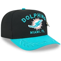 Men's New Era Black/Aqua Miami Dolphins 2025 NFL Draft On Stage A-Frame 59FIFTY Fitted Hat