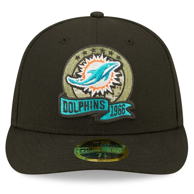 Miami Dolphins 2022 NFL DRAFT Black-Aqua Fitted Hat