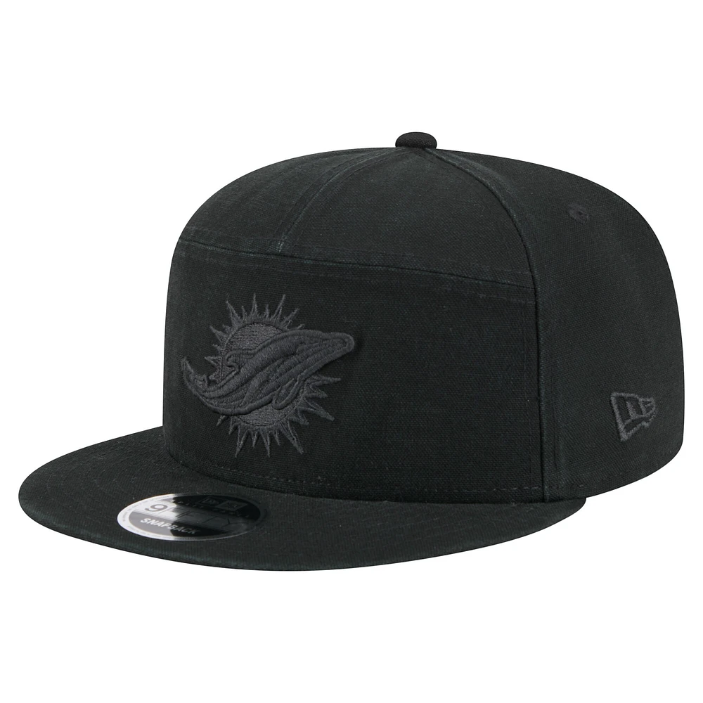 Casquette snapback 9FIFTY Adventure noire en toile pour homme New Era Miami Dolphins