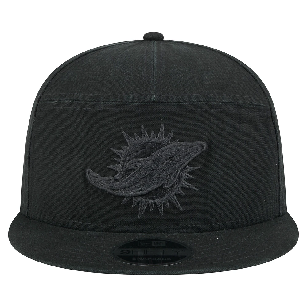 Casquette snapback 9FIFTY Adventure noire en toile pour homme New Era Miami Dolphins