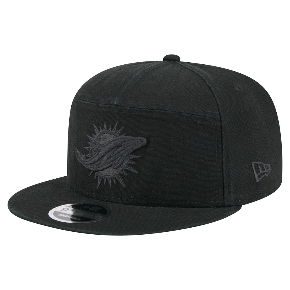 Casquette snapback 9FIFTY Adventure noire en toile pour homme New Era Miami Dolphins