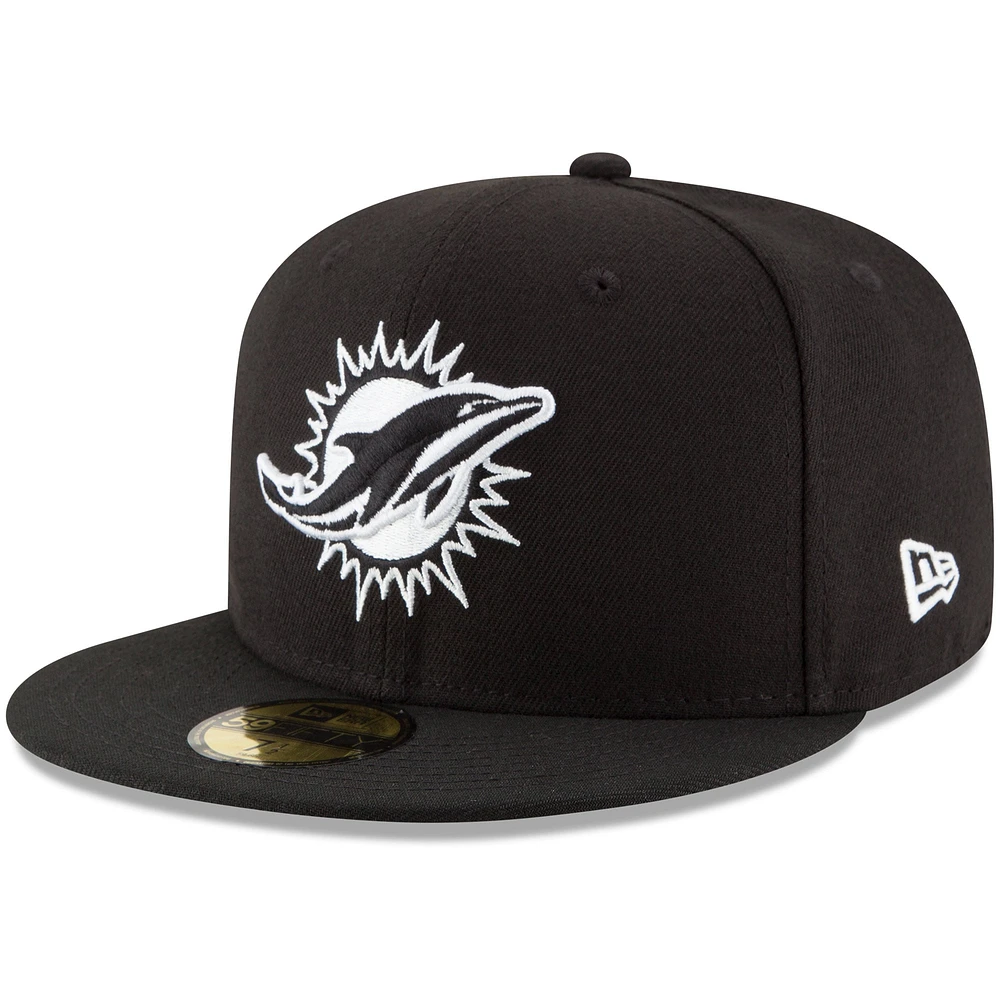 Lids Miami Dolphins New Era B-Dub 59FIFTY Fitted Hat - Black