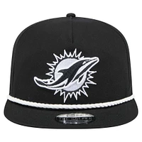 Men's New Era Black Miami Dolphins B-Dub Golfer Snapback Hat