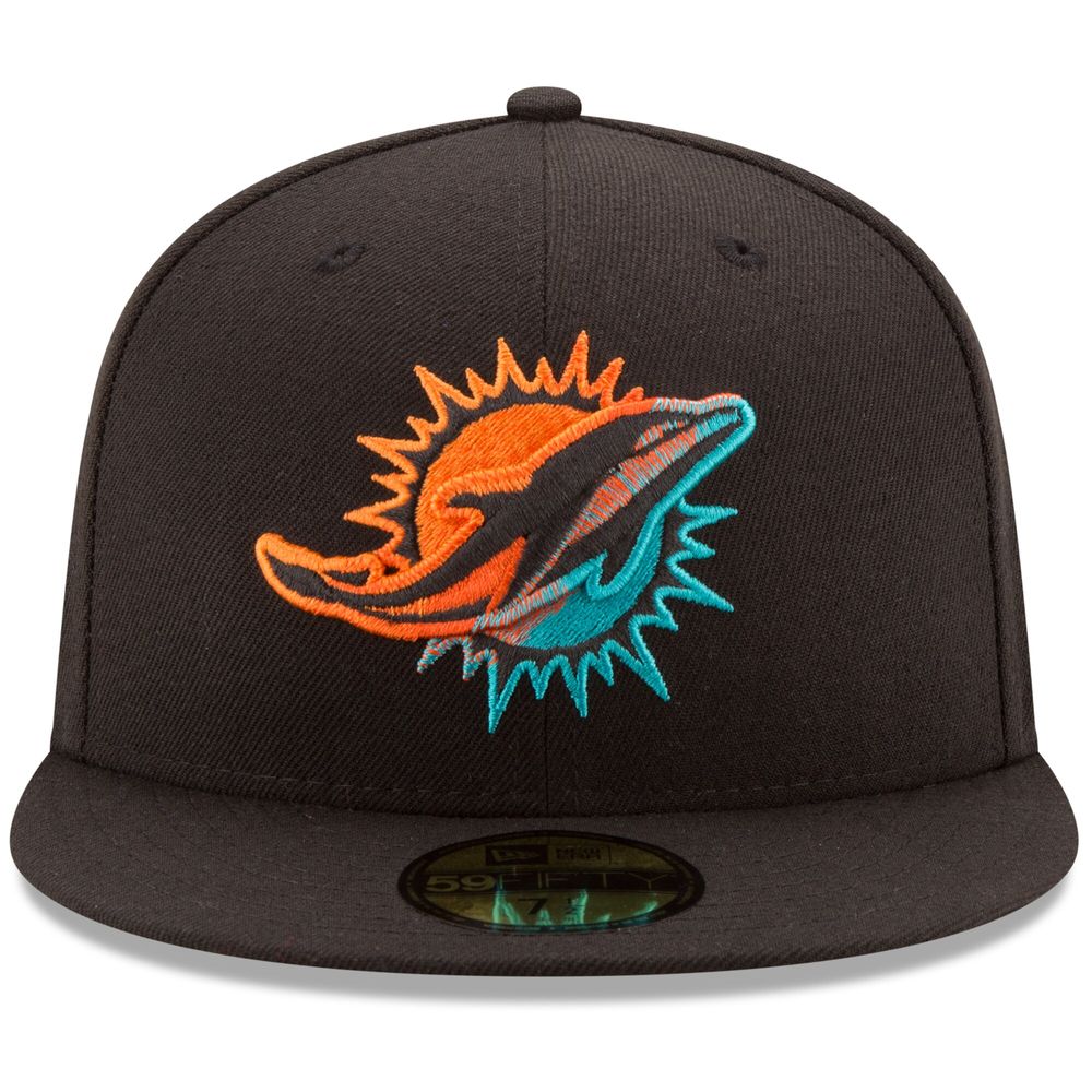 New Era Men's New Era Black Miami Dolphins Color Dim 59FIFTY Fitted Hat