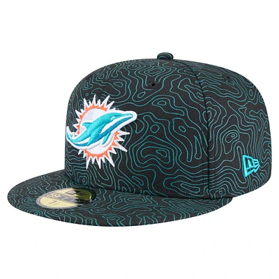 Casquette ajustée noire pour homme Miami Dolphins Geo 59FIFTY de New Era