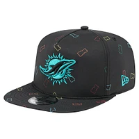 Casquette snapback noire Miami Dolphins Gummy Golfer de New Era pour homme