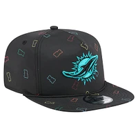 Casquette snapback noire Miami Dolphins Gummy Golfer de New Era pour homme