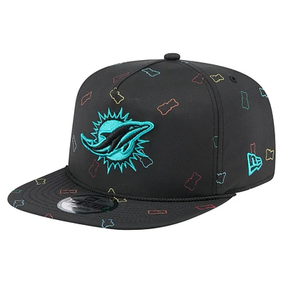 Casquette snapback noire Miami Dolphins Gummy Golfer de New Era pour homme
