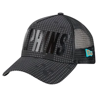 Casquette ajustable A-Frame Trucker 9FORTY pour homme Miami Dolphins Midnight Ink Black New Era