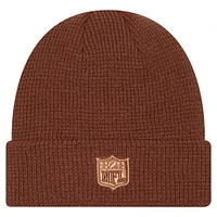 Bonnet en tricot gaufré à revers Miami Dolphins Tiramasu marron New Era pour homme