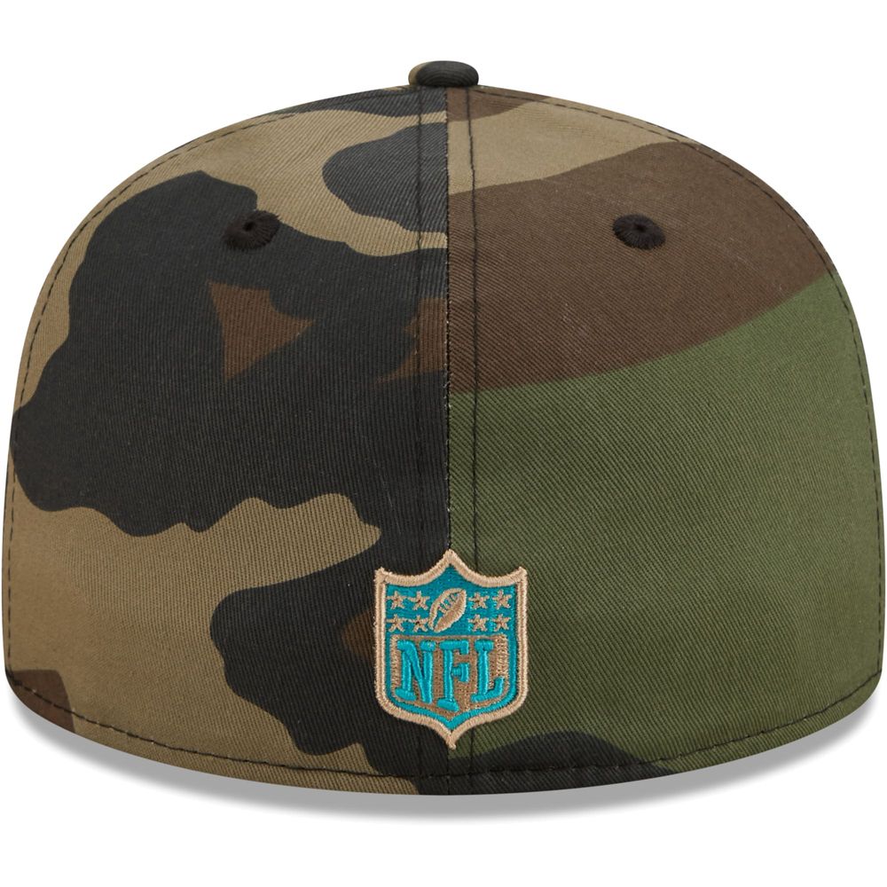 Men's New Era Camo Miami Dolphins Woodland 59FIFTY Fitted Hat