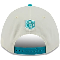 Casquette ajustable New Era 9FORTY A-Frame M-Crown pour homme, couleur crème/bleu marine, Miami Dolphins, draft NFL 2025