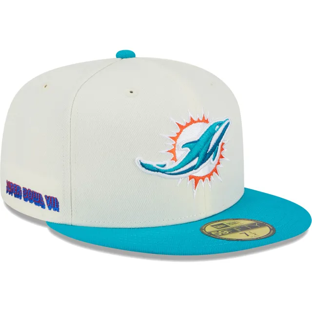 Men's New Era Aqua Miami Dolphins Team Basic Low Profile 59FIFTY Fitted Hat