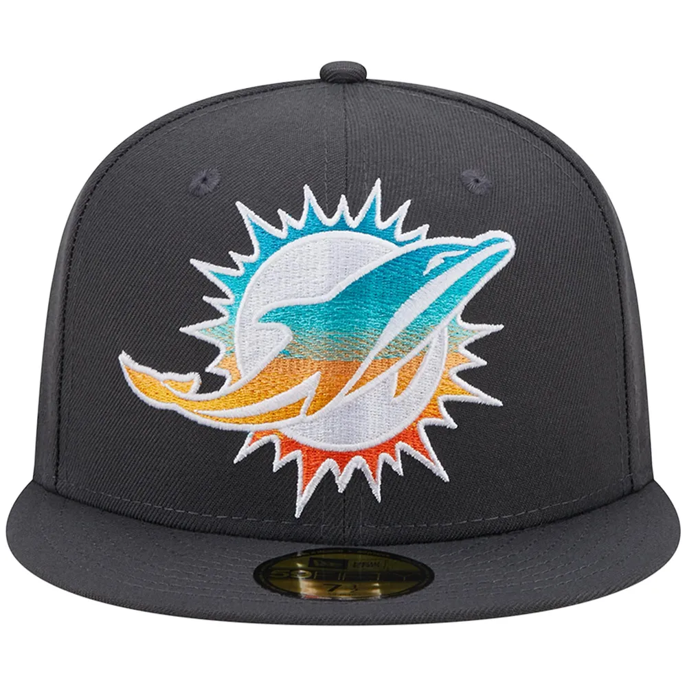 Men's New Era Black Miami Dolphins Color Dim 59FIFTY Fitted Hat